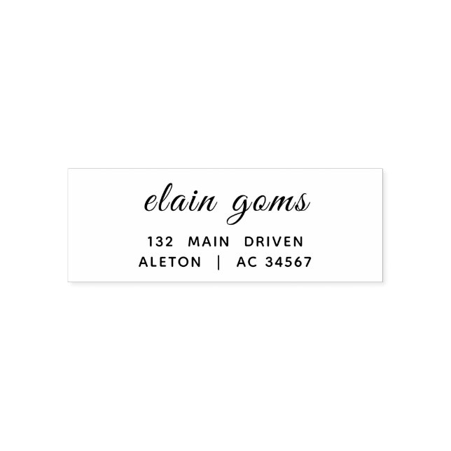 Carimbo Auto Entintado Elegant Script | Endereço de Devolução Personaliza (Design)