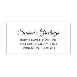 Carimbo Auto Entintado Elegant Script Seasons Greetings Typography