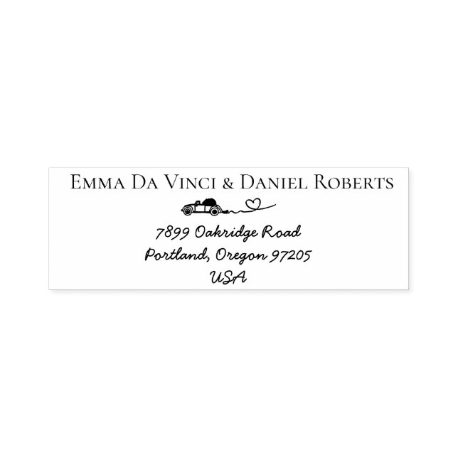Carimbo Auto Entintado Elegant Script Wedding Return Address Stamp (Design)