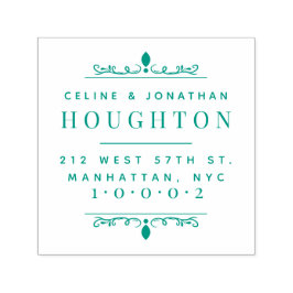 Carimbo Auto Entintado Elegante Art Deco Endereço de devolução de Casais 