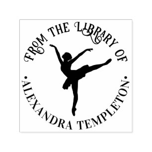 Carimbo Auto Entintado Elegante Bailarina de Ballet na Ponta do Pé #2 Liv