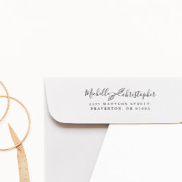 Carimbo Auto Entintado Elegante Botânico De Retorno De Endereço De Chic