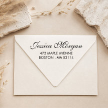 Elegante Caligrafia em Script Endereço de Devoluçã