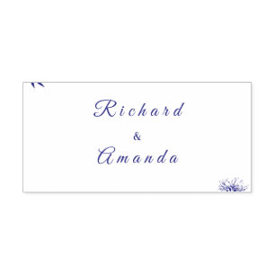 Carimbo Auto Entintado Elegante Casamento Floral em Aquarela Pastel