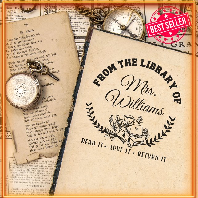 Carimbo Auto Entintado Elegante Deixa Personalizado Da Biblioteca De (Criador carregado)