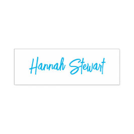 Carimbo Auto Entintado Elegante e Moderno Azul Minimalista Feminino