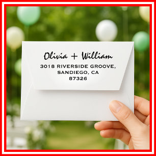 Carimbo Auto Entintado Elegante Modern Return Endereço Minimalista Casame