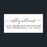 Carimbo Auto Entintado Elegante Nome Endereço Caligrafia Script<br><div class="desc">Carimbo de borracha de auto-tinta com nome e endereço em caligrafia elegante e tipografia moderna, chic e simples. Basta adicionar seu nome e endereço a todos os envelopes de convite. Exclusivamente projetado para você pelo Happy Dolphin Studio. Se precisar de ajuda ou produtos correspondentes, entre em contato conosco através do...</div>