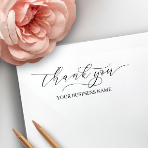 Carimbo Auto Entintado Elegante Obrigado Gerenciar Script De Nome Persona