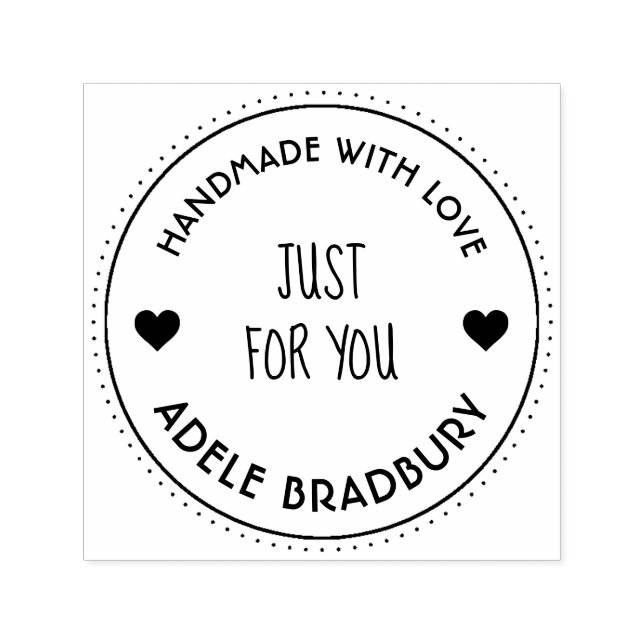 Carimbo Auto Entintado Elegante Personalizado Feito à Mão Por (Design)