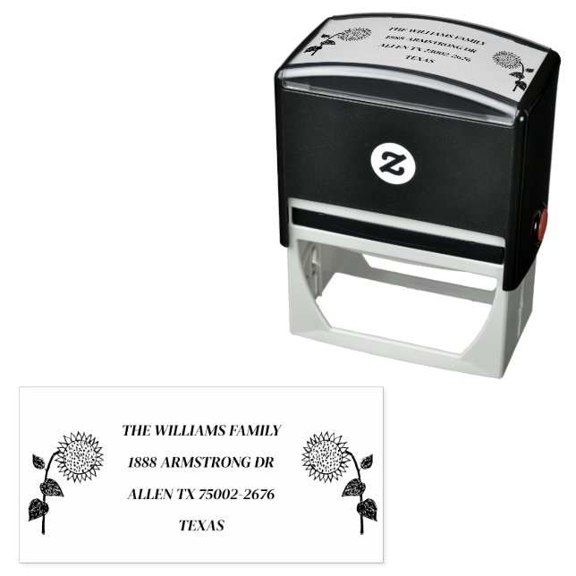 Carimbo Auto Entintado Elegante Rustic Sunflower Return Endereço (In Situ)