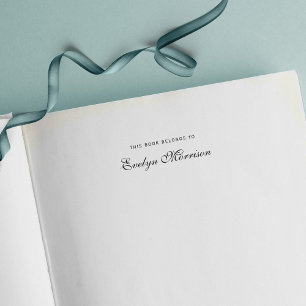 Carimbo Auto Entintado Elegante Script Este Livro Pertence A