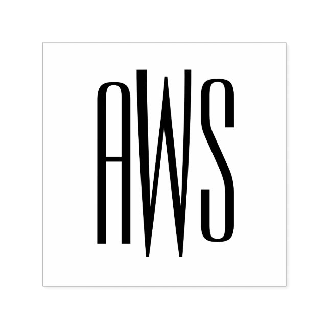 Carimbo Auto Entintado Elegante Simples 3 Letra Inicial Monograma #8B (Design)