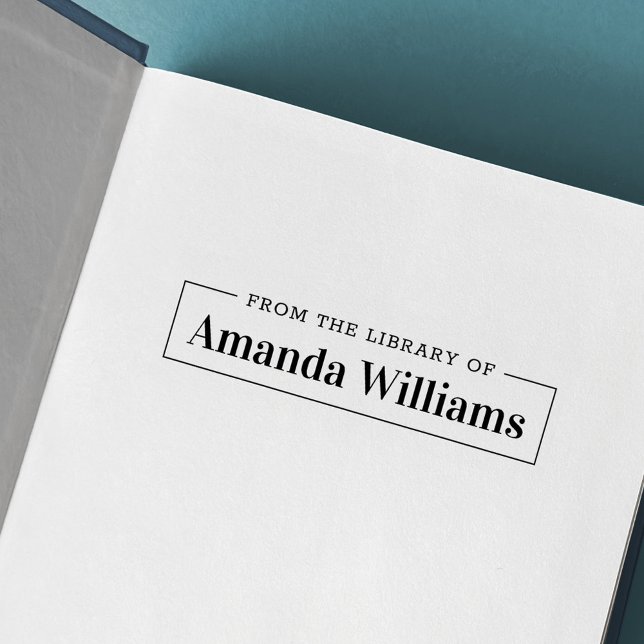 Carimbo Auto Entintado Elegante simples da biblioteca de livraria (Criador carregado)