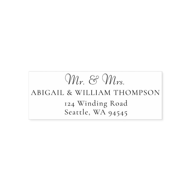 Carimbo Auto Entintado Elegante Sr. Clássico Endereço de Regresso de Casa (Design)