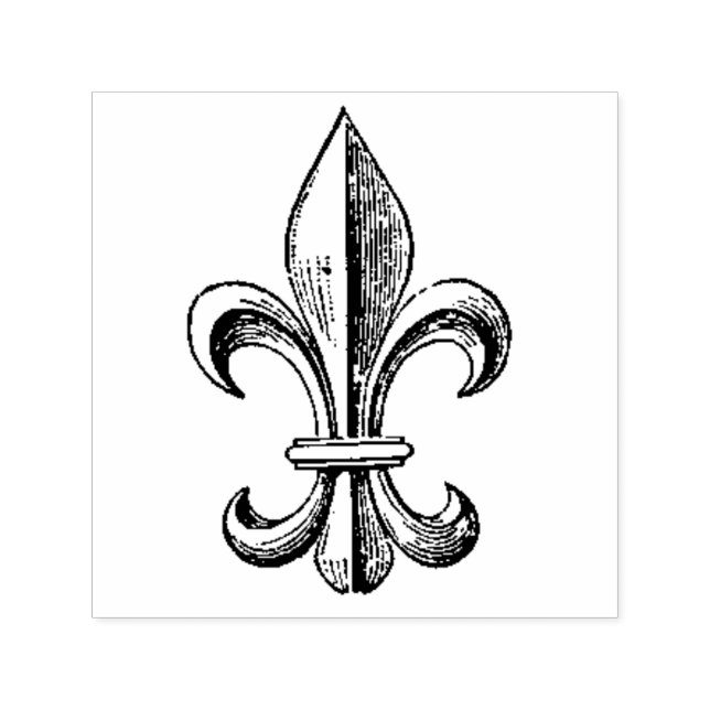 Carimbo Auto Entintado Elegante Vintage Fleur de Lis (Design)