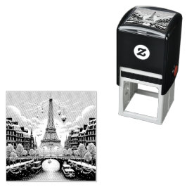 Carimbo Auto Entintado Eleição Parisiense de inverno - Natal na cidade