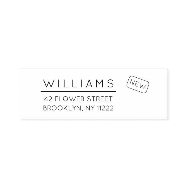 Carimbo Auto Entintado Em movimento. Novo Endereço. Tipografia mínima 01a (Design)