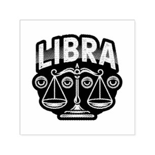 Carimbo Auto Entintado Emblema do Zodíaco Libra Místico