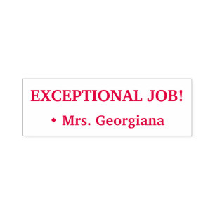Carimbo Auto Entintado "EMPREGO EXCEPCIONAL!" + Nome do Tutor Personaliza