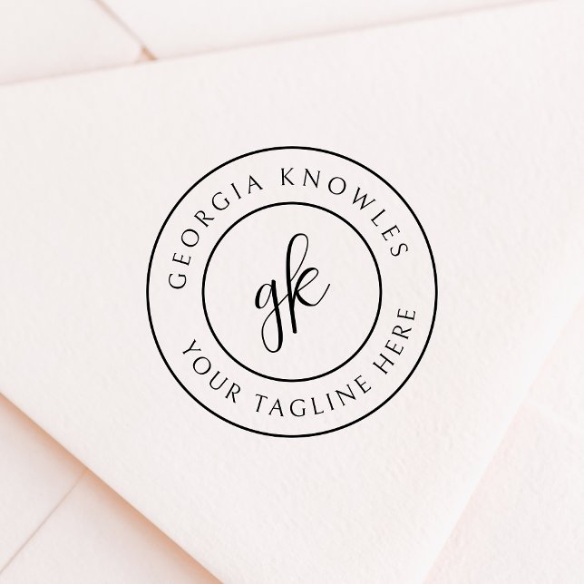 Carimbo Auto Entintado Empresa profissional mínima elegante (Criador carregado)