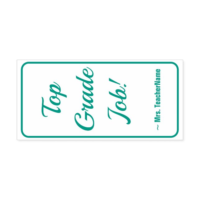 Carimbo Auto Entintado Encorajando "Trabalho de Nível Superior!" + Nome d (Design)