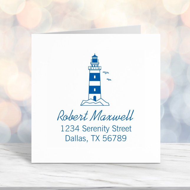 Carimbo Auto Entintado Endereço 4 do farol do mar náutico (Criador carregado)