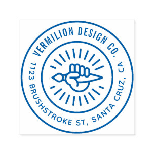 Carimbo Auto Entintado Endereço Comercial Personalizado do Pincel Na mod