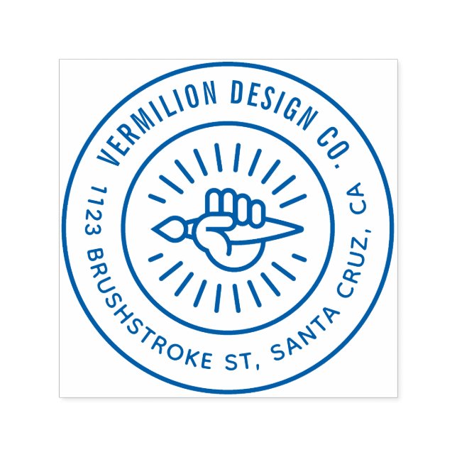 Carimbo Auto Entintado Endereço Comercial Personalizado do Pincel na moda (Design)