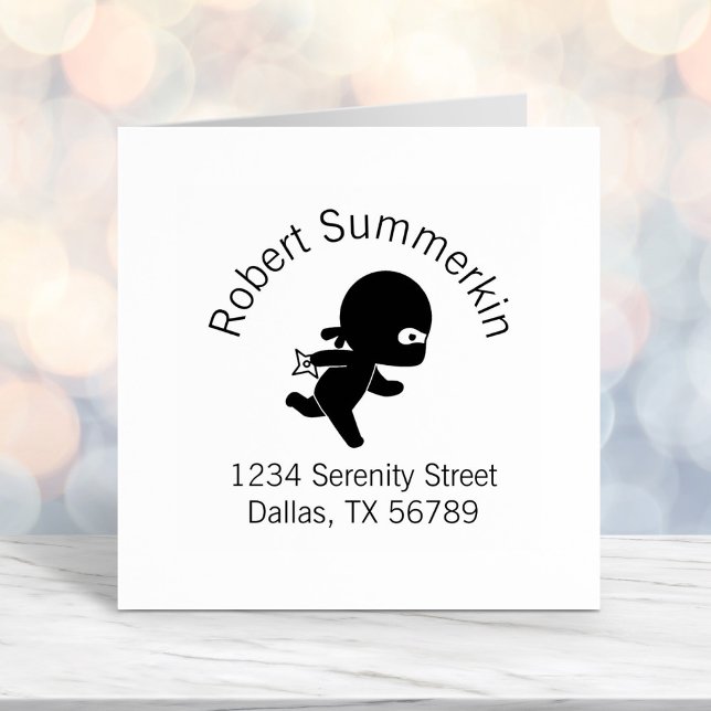 Carimbo Auto Entintado Endereço de Arch em Execução do Ninja Tiny (Criador carregado)