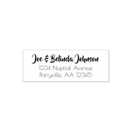 Carimbo Auto Entintado Endereço de Casamento de Script Moderno