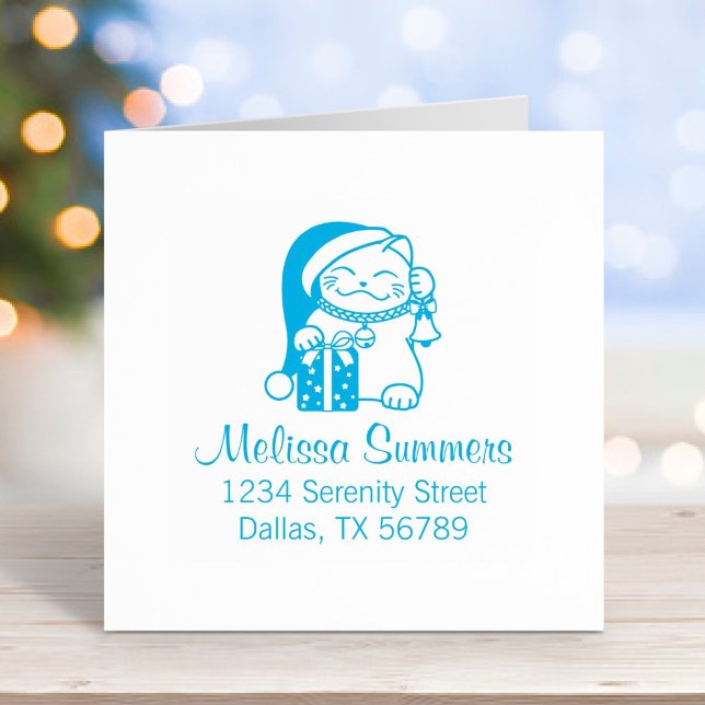 Carimbo Auto Entintado Endereço de Cat de Natal (Criador carregado)