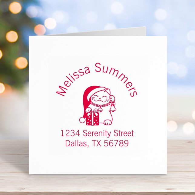 Carimbo Auto Entintado Endereço de Cat de Natal (Criador carregado)
