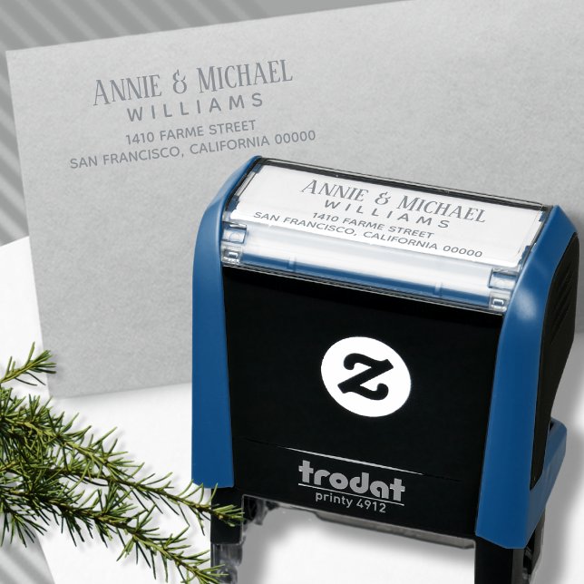 Carimbo Auto Entintado endereço de contato do nome da família noiva (Criador carregado)