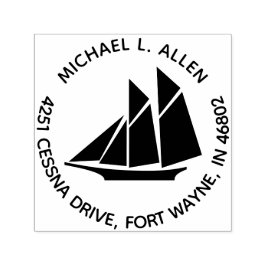 Carimbo Auto Entintado Endereço de devolução à volta do veleiro