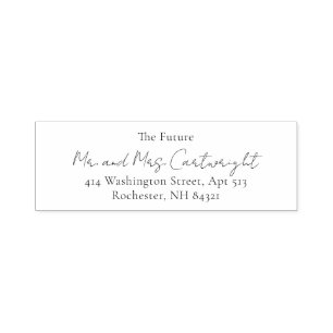 Carimbo Auto Entintado Endereço de Devolução Clássica de Casamento Simple