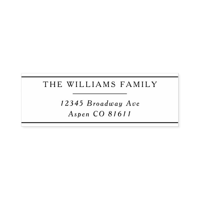 Carimbo Auto Entintado Endereço de Devolução Clássica do Elegance do eter (Design)