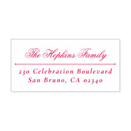 Carimbo Auto Entintado Endereço de Devolução Clássico do Nome da Família 