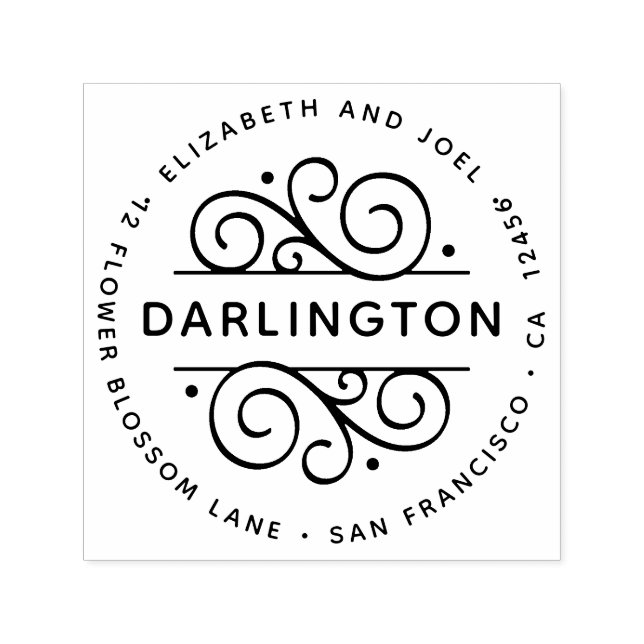 Carimbo Auto Entintado Endereço de Devolução Clássico Redondo Flutuado El (Design)