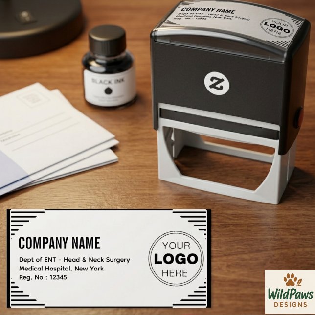 Carimbo Auto Entintado Endereço de Devolução com Auto-Tinte Personalizado (Custom Self-Inking Return Address| Business Logo Stamp
)