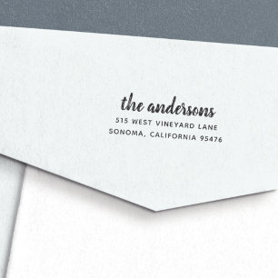 Carimbo Auto Entintado Endereço de devolução com letra de pincel