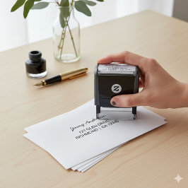 Carimbo Auto Entintado Endereço de Devolução com Marca Personalizada Mini