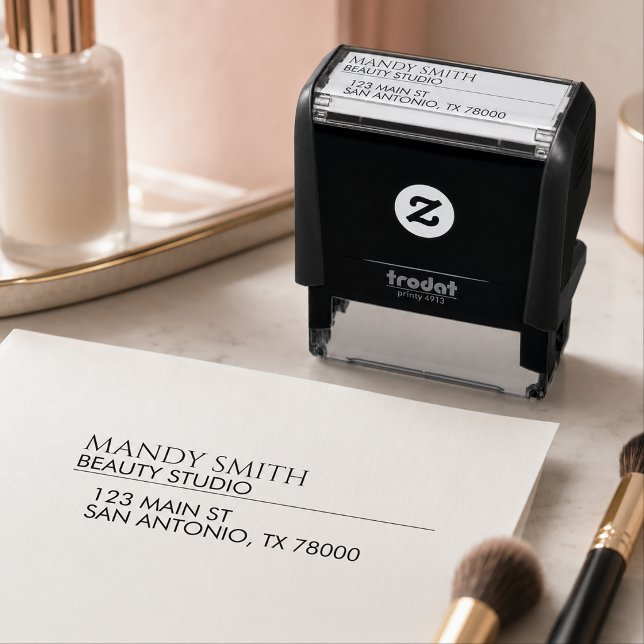 Carimbo Auto Entintado Endereço de Devolução Comercial Personalizado (Personalized Business Return Address Self-inking Stamp)