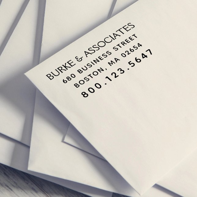 Carimbo Auto Entintado Endereço de devolução comercial simples (Simple Business Return Address Self-inking Stamp)