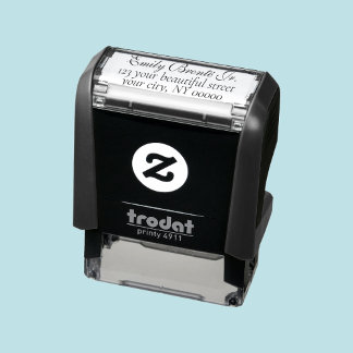 Carimbo Auto Entintado Endereço de devolução Cursiva para Inglês Elegante