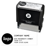 Carimbo Auto Entintado Endereço de devolução da empresa de logotipo simpl<br><div class="desc">Adicione seu próprio logotipo e nome e endereço da empresa a este simples,  minimalista e profissional carimbo de endereço de retorno para representar sua marca.</div>