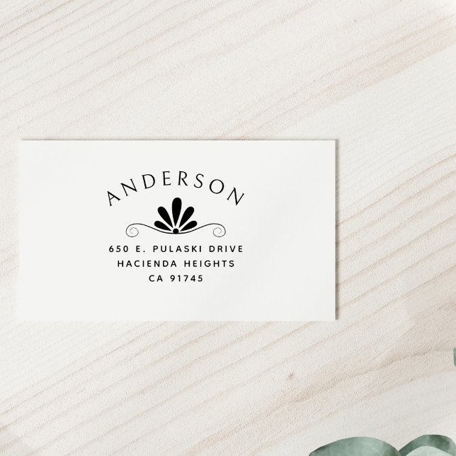 Carimbo Auto Entintado Endereço de devolução da família Botânica Moderna  (Criador carregado)