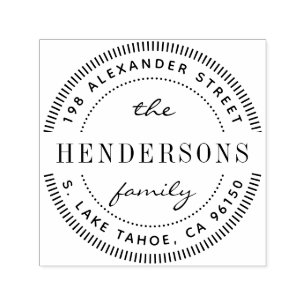 Carimbo Auto Entintado Endereço de devolução da família de logotipos redo