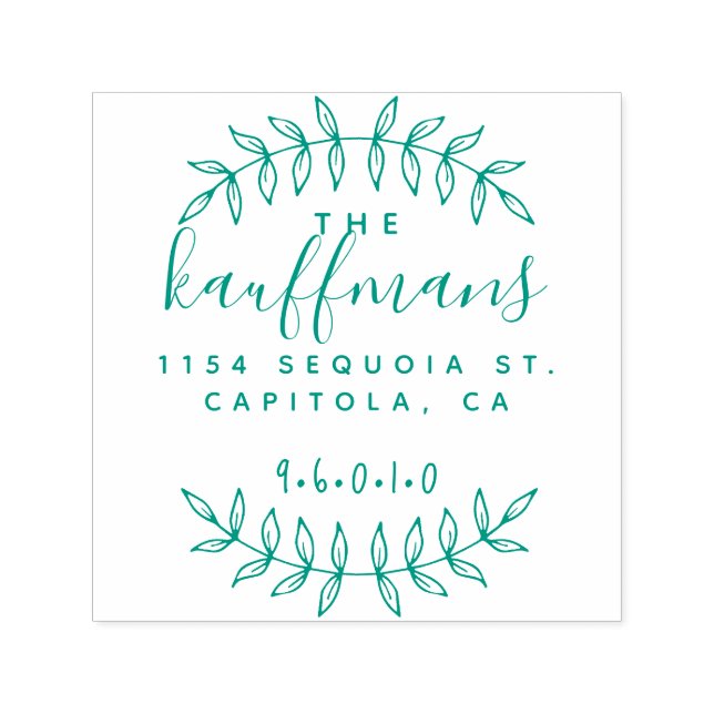 Carimbo Auto Entintado Endereço de devolução da família de script com let (Design)