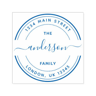 Carimbo Auto Entintado Endereço de devolução da família de script de cali